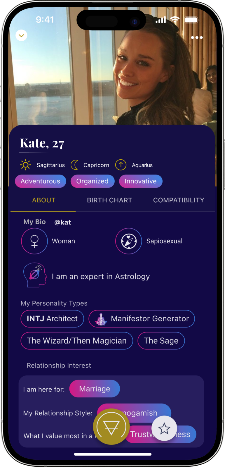 NUiT App, Astrology dating app
